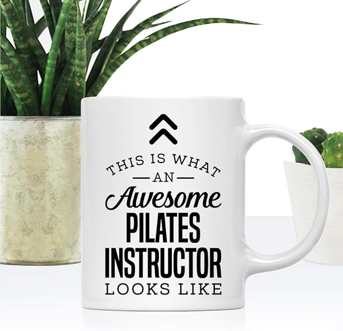 Andaz Press 11oz. Ceramic Coffee Tea Mug Thank You Gift, This is What an Awesome Pilates Instructor Looks Like, 1-Pack