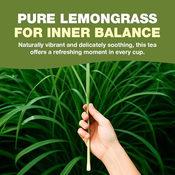 HANDPICK, Lemongrass Tea Bags (100 Count) Non-GMO, Caffeine Free - Quality Lemongrass Herbal Tea- Eco-conscious Round Tea Bags | Brew Hot or Iced Tea