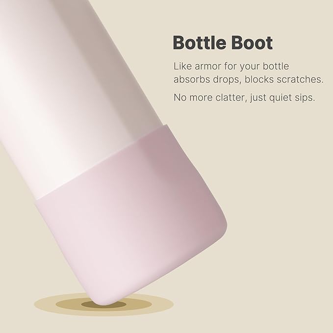 Silicone Boot for Owala 24 oz Water Bottle, Anti-Slip Protective Sleeve Bottom Cover for Owala Twist/FreeSip/Flip Stainless Steel Water Bottle (Light Pink)