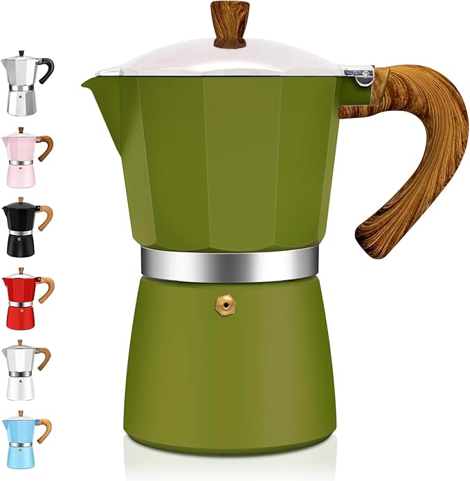 DITOSH 3 Cup Aluminum Espresso Stovetop Moka Pot Express Coffee Maker Percolator Italian Classic Mocha Coffee Machine for Italian and Cuban Cafe Brewing for Home & Camping 150ml 5oz