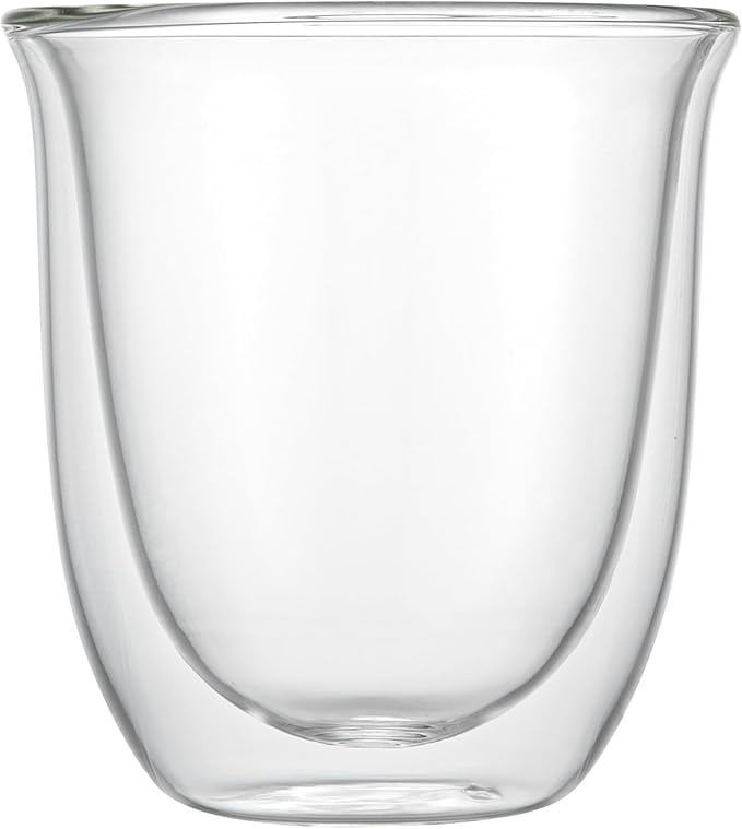 Restaurantware Coffee Cup 2 Pack of 6.8 oz Insulated Double-Wall Glass Borosilicate Coffee Cup Espresso Shot Dishwasher Safe For Hot Drinks