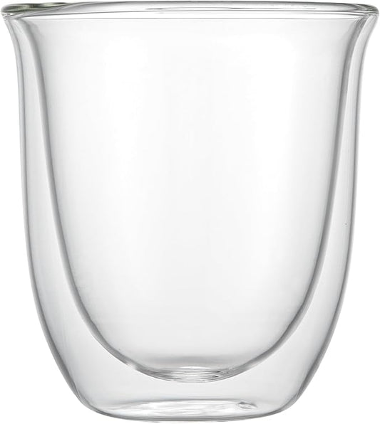 Restaurantware Coffee Cup 2 Pack of 6.8 oz Insulated Double-Wall Glass Borosilicate Coffee Cup Espresso Shot Dishwasher Safe For Hot Drinks