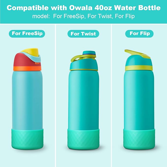Silicone Boot for Owala Water Bottle 24 oz 32 oz 40 oz, Anti-Slip Protective Sleeve for FreeSip/Twist/Flip Stainless Steel Water Bottles Accessories