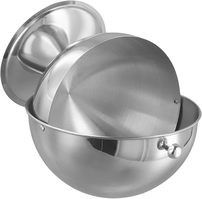 Stainless Steel Sugar Bowl with Roll Top Lid, 16 oz Capacity for Sugar Cubes, Candy, Nuts, and Mints, Silver