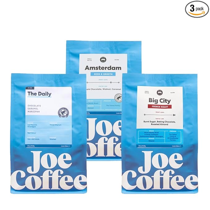 Bean Box Sampler - Roasted by Joe Company, 3-Pack, Whole Bean Coffee, Gourmet Coffee