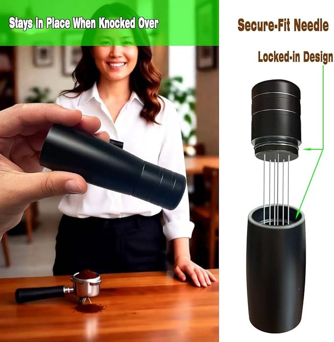 WDT Tool Espresso with 6 Needles, Espresso Distribution Tool & Coffee Stirrer for Barista – Espresso Accessories Kit, Espresso WDT Tool for Even Extraction, Coffee Bar & Espresso Machine Tools