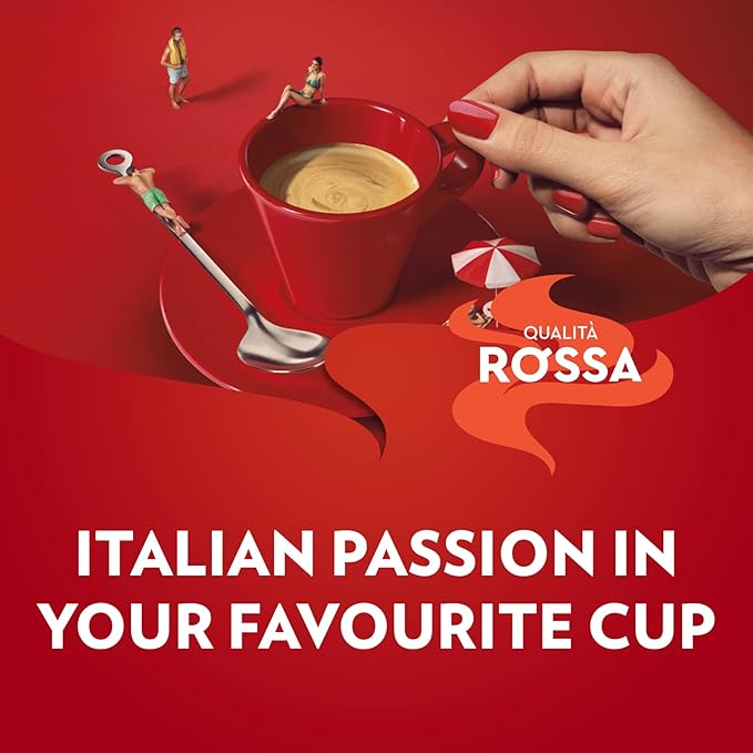 Lavazza Qualità Rossa Ground Coffee, Medium Roast, Arabica and Robusta Blend, 8.8 oz Brick (Pack of 4)