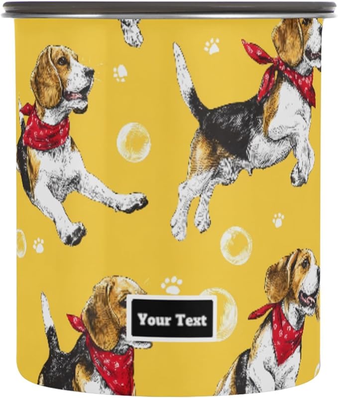 ALAZA Beagle Dog Airtight Coffee Bean Canister Customed 500ml Food Storage Containers with Lids For Gournd, Tea, Sugar, Flour, Rice, Cereal, Candy Cookie Jar