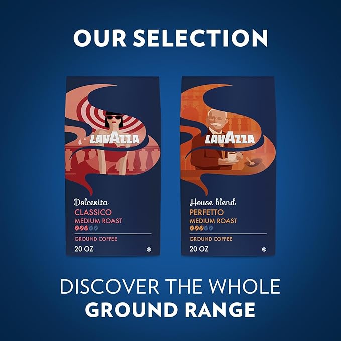 Lavazza Dolcevita Classico Ground Coffee 6 Bags of 20oz, Medium Roast, Rich and Full-bodied, Intensity 3/5, Arabica and Robusta, Ideal for Drip Brewers, (Pack of 6) - Package May Vary