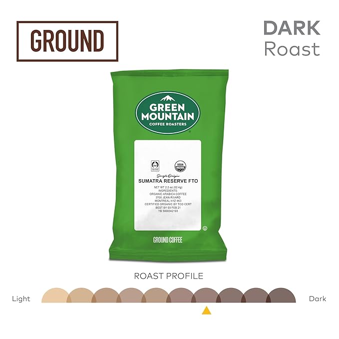 Green Mountain Coffee Roasters Sumatra Reserve FTO, Keurig Fractional Packs, 50 Count, 2.2 oz