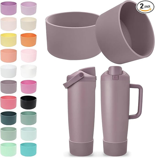 2PCS Silicone Boots for Owala 30oz & 40oz FreeSip Sway Bottles & Tumblers – Non-Slip, Scratch-Resistant, Stability Enhancer for Owala Accessories (Spring Revival)
