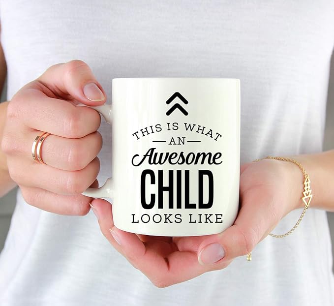Andaz Press 11oz. Ceramic Coffee Tea Mug Thank You Gift, This is What an Awesome Child Looks Like, 1-Pack, Birthday Christmas Gift Ideas Coworker Him Her, Includes Gift Box
