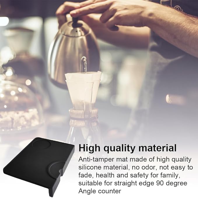 Espresso Tamper Mat,Non Slip Silicone Coffee Tamping Mat with Edge Protection,Reusable Countertop Tamping Mat,Tamp Mat for Table Corner,Coffee Shop,Kitchen,Baking House,Tea Room
