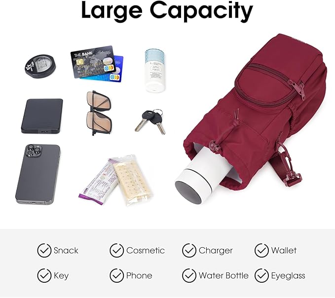 sportsnew Water Bottle Holder with Strap 32oz 40oz Insulated Water Bottle Carrier Sling Bag with Phone Pocket Crossbody