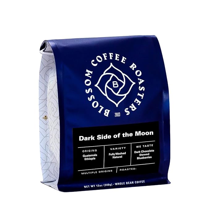 Dark Side of the Moon - Roasted by Blossom Coffee Roasters - Freshly Ground Coffee - 12 Ounce Bag