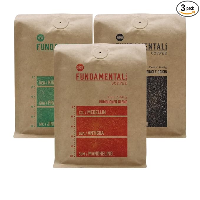 Bean Box Sampler - Roasted by Fundamental Company, 3-Pack, Whole Bean Coffee, Gourmet Coffee
