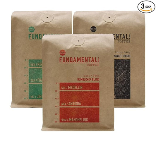 Bean Box Sampler - Roasted by Fundamental Company, 3-Pack, Whole Bean Coffee, Gourmet Coffee