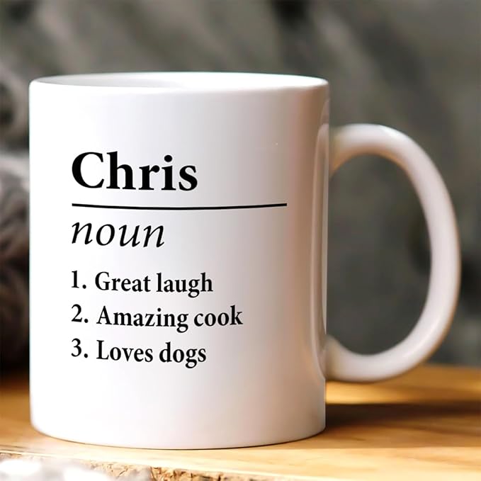 Joymade Personalized Ceramic Coffee Mug, Funny Custom Mug for Bestie, Friends, Couple, Coworker, Snowman Lovers (Funny Name Definition)