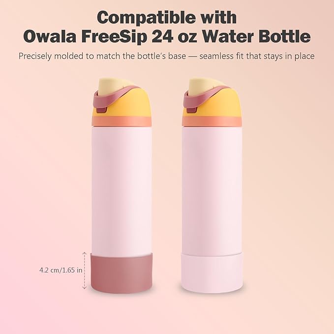 2PCS Silicone Boot for Owala 24oz FreeSip Water Bottle, Anti-Slip Scratch-Resistant Bottom Sleeve, Protective Sports Bottles Accessories, BPA-Free