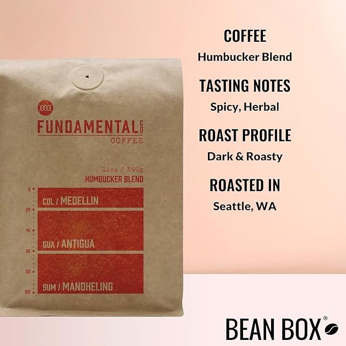 Humbucker Blend - Roasted by Fundamental Coffee Company - Whole Bean Coffee - 12 Ounce Bag