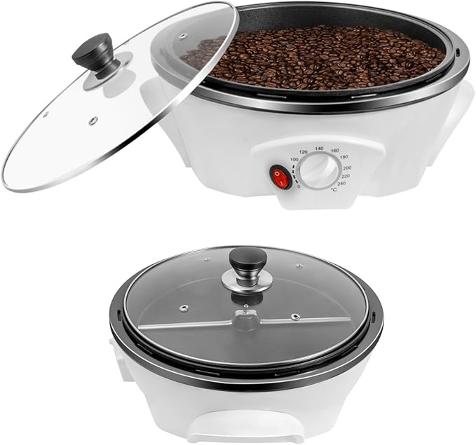 Coffee Bean Baking Machine, 110V Electric Coffee Roaster with Timer, 800W Adjustable Temperature Household Coffee Bean Roasting Baking Machine 1.1 Lbs Coffee Roasting Tool for Peanuts, Soybeans, Beans