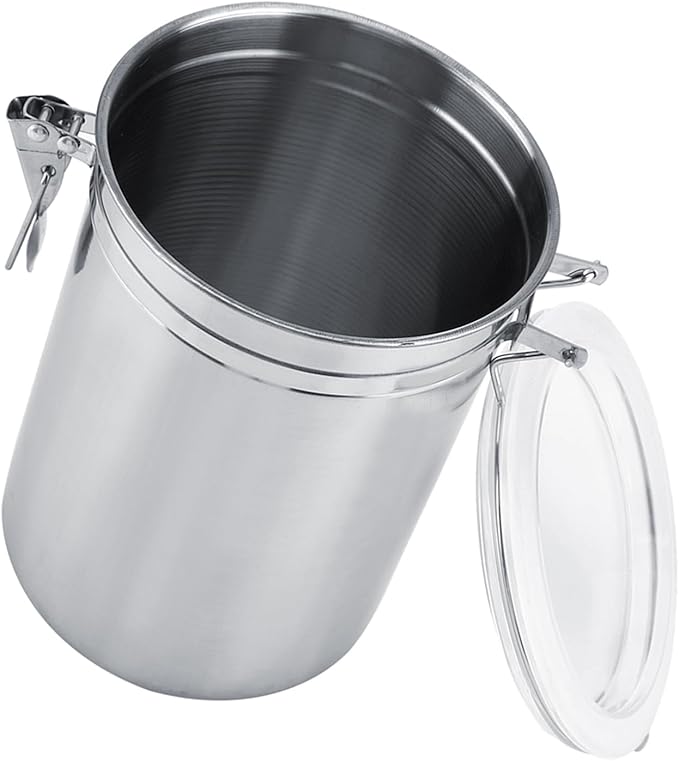 Cocoarm Stainless Steel Coffee Canister, Container Vacuum Sealed Storage Jar with Airtight Clamp Lid for Sugar Tea Bean (Extra Large 57L 13.1 X 14.4 X 18.5in)