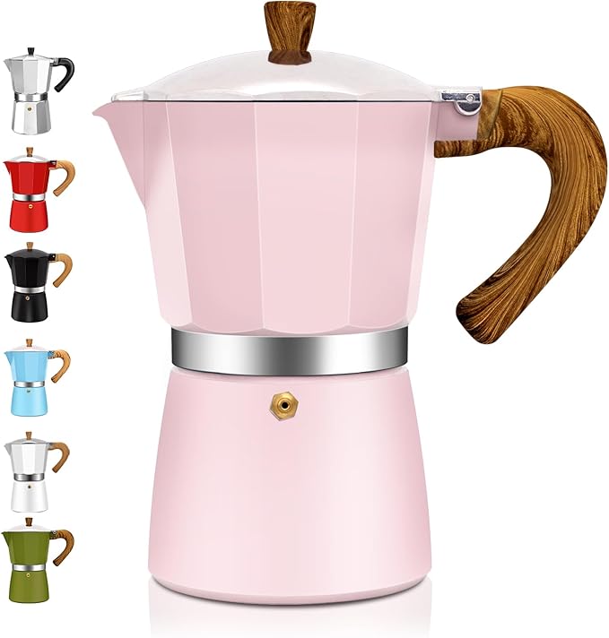 DITOSH 6 Cup Aluminum Espresso Stovetop Moka Pot Express Coffee Maker Percolator Italian Classic Mocha Coffee Machine for Italian and Cuban Cafe Brewing for Home & Camping 300ml 10oz
