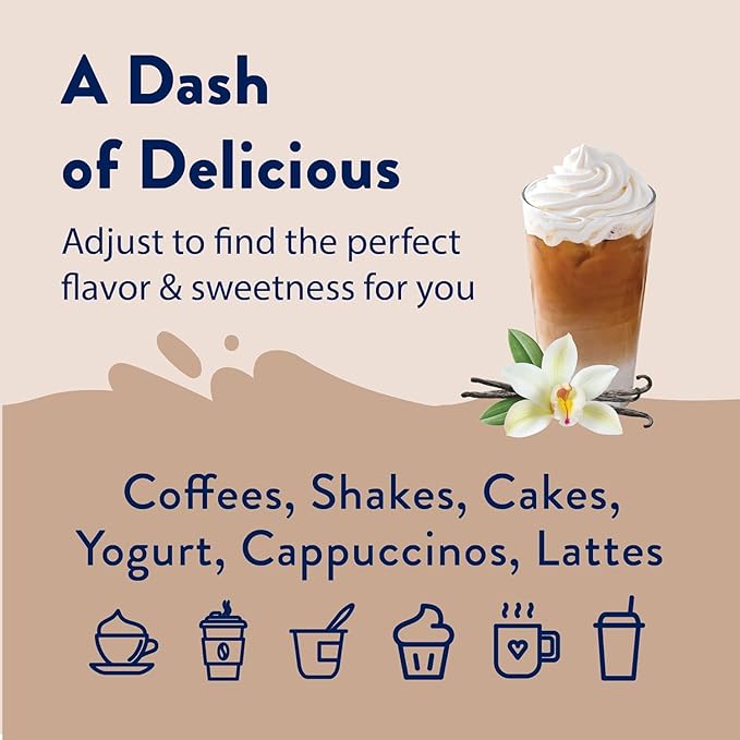 Jordan's Skinny Mixes Sugar Free Coffee Syrup, Vanilla Coffee Flavoring Syrup, Zero Calorie Drink Mix, Lattes, Baking, Protein Shake or Cocktail, Dairy & Gluten Free, Kosher, 25.4 Fl Oz, 2 Pack