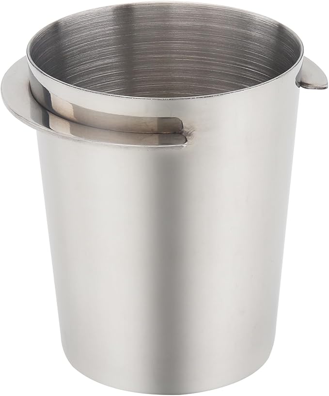 Coffee Dosing Cup 58mm, Stainless Steel Espresso coffee Dosing Cup Espresso coffee Machine Accessories, Coffee Powder Feeder Part coffee Grinder Powder cup Compatible (2, Silver, 58mm)