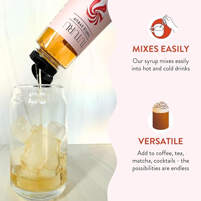 Peppermint Agave Simple Syrup for Coffee, Cocktails, Matcha - Sweetened with Agave Nectar - Infused with Real Peppermint Leaf - 13.5 oz