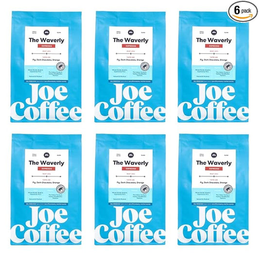 Joe Coffee Company - The Waverly Whole Bean Specialty Coffee, 12 oz Bag (Pack of 6) | NYC Roaster, Rainforest Alliance Certified, Kosher, Climate-Friendly
