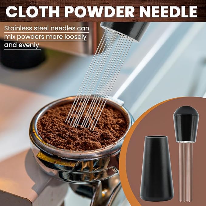 51mm Espresso Accessories Kit, Espresso Tamper Set, Spring Loaded Calibrated Tamper, WDT Tool and Dosing Funnel Set Fits Coffee Machines(COLOR:as shown)