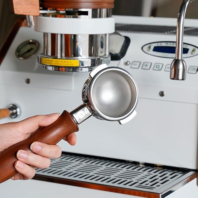 watchget 58mm Espresso Portafilter Basket 316 Stainless Steel Filter Basket Spherical Bottom Design for Even Espresso Extraction, Compatible with 58mm Espresso Machines