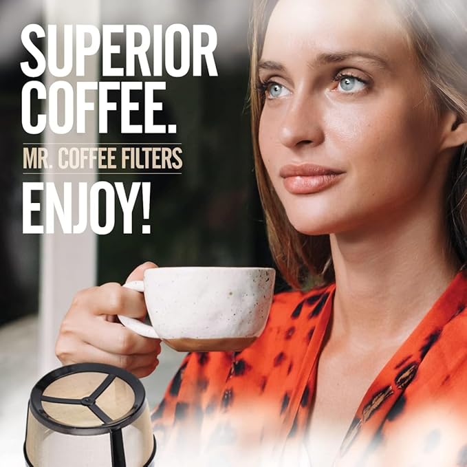 Reusable 4-5 Cup Basket Coffee Filter Fits Mr. Coffee, Cuisinart, Black & Decker, Hamilton Beach Coffee Makers, Stainless Steel, BPA-Free