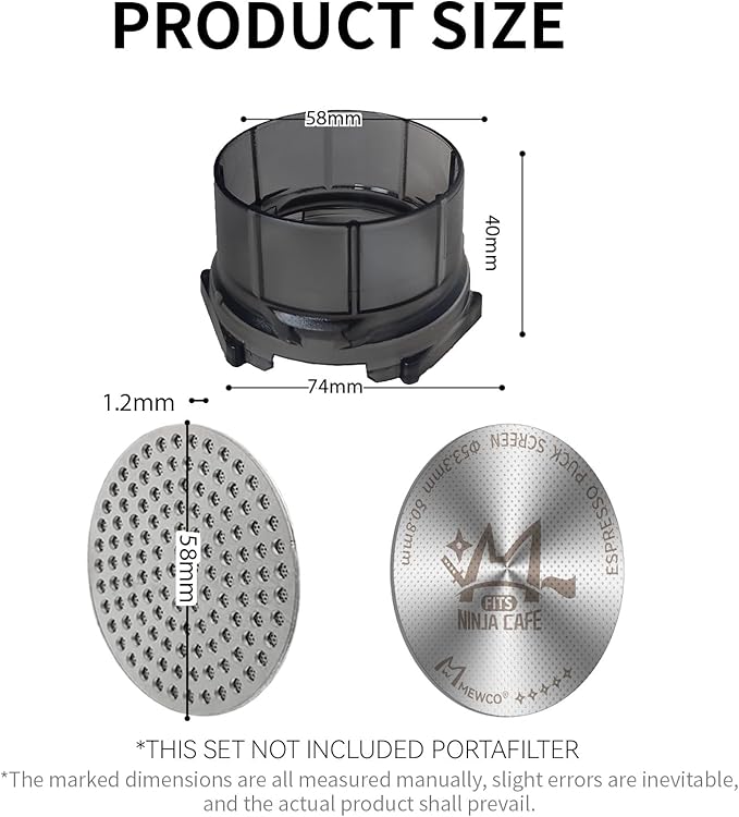 Espresso Puck Screen and Portafilter Funnel for Ninja Luxe Cafe Accessories,53.3mm Portafilter Filter Screen and Plastic Replacement Dosing Funnel for ES501 ES601