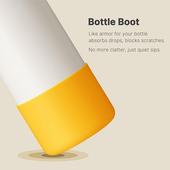 Boot for Owala 32 oz Twist/FreeSip/Flip Stainless Steel Water Bottle, Silicone Rubber Bottom Protector for Owala 32 oz Water Bottle (Yellow)