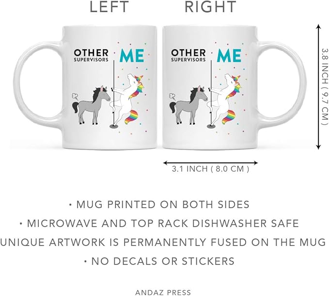 Andaz Press Funny Quirky 11oz. Ceramic Coffee Tea Mug - Thank You Gift, Horse Unicorn, 1-Pack, Birthday Ideas for Coworker Him Her, Gift Box