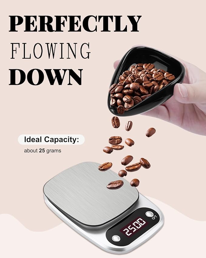 Coffee Dosing Cup, Ceramic Coffee Bean Dosing Cup for Espresso Tray for Beans, Barista Tool for Home, kitchen - Black