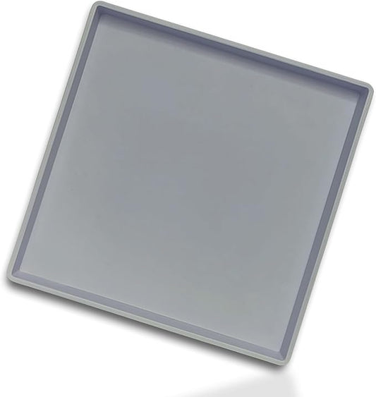 Versatile 11 Inch Gray Square Tray, Organization | Multi-Purpose Tray for Ottoman, Coffee Table, Dresser, Bathroom Countertop & Kitchen | Organizer for Makeup, Jewelry, Remote & Snacks