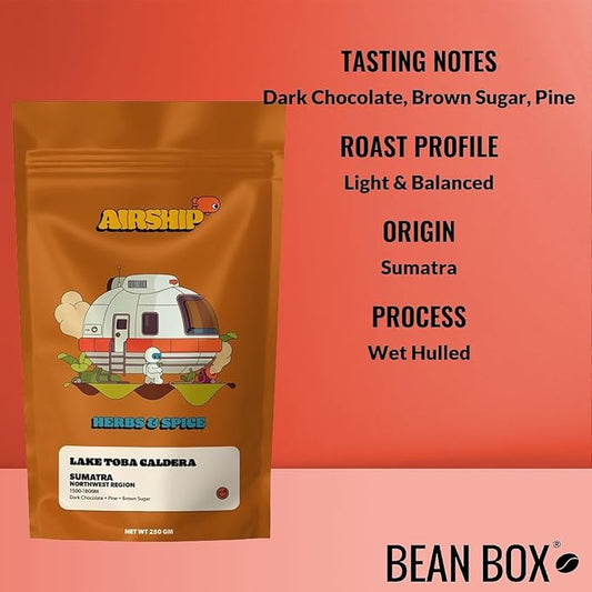 Sumatra Lake Toba Caldera - Roasted by Airship Coffee - Whole Bean Coffee - 12 Ounce Bag