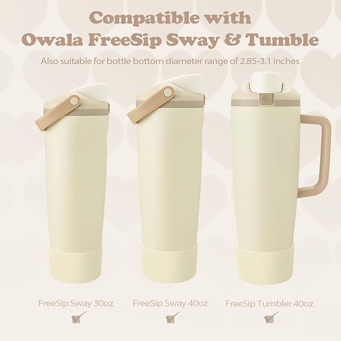 2PCS Silicone Boots for Owala 30oz & 40oz FreeSip Sway Bottles & Tumblers – Non-Slip, Scratch-Resistant, Stability Enhancer for Owala Accessories (Lightly Toasted)
