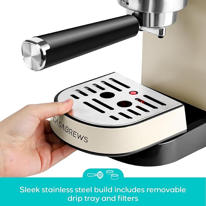 CASABREWS CM5418 Espresso Machine 20 Bar, Espresso Maker with Milk Frother Steam Wand, Stainless Steel Espresso Coffee Machine with 34oz Removable Water Tank, Gift for Mom or Dad, Gift for Him, Creamy