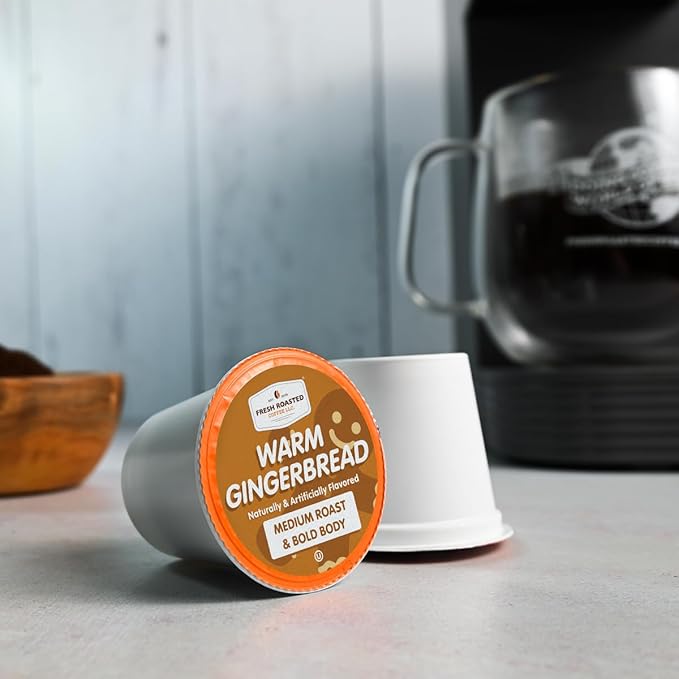 Fresh Roasted Coffee, Warm Gingerbread, Flavored Coffee Pods, K-Cup Compatible, 24 Count