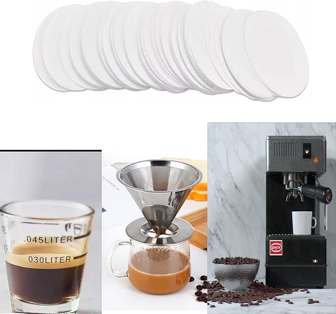 500 Count Replacement Paper Filters, Round Disposable Coffee Filters Paper Micro-filters Compatible with Aeropress Coffee Makers for Brewing Tea and Coffee. (White)