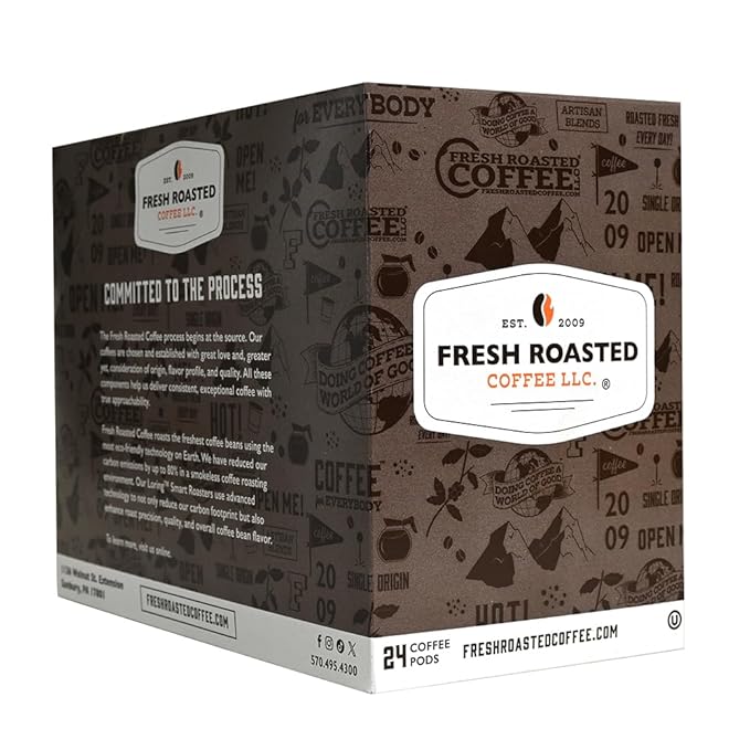 Fresh Roasted Coffee, Sumatra Mandheling |100% Single Origin | Medium Roast, 24 Pods for K Cup Brewers