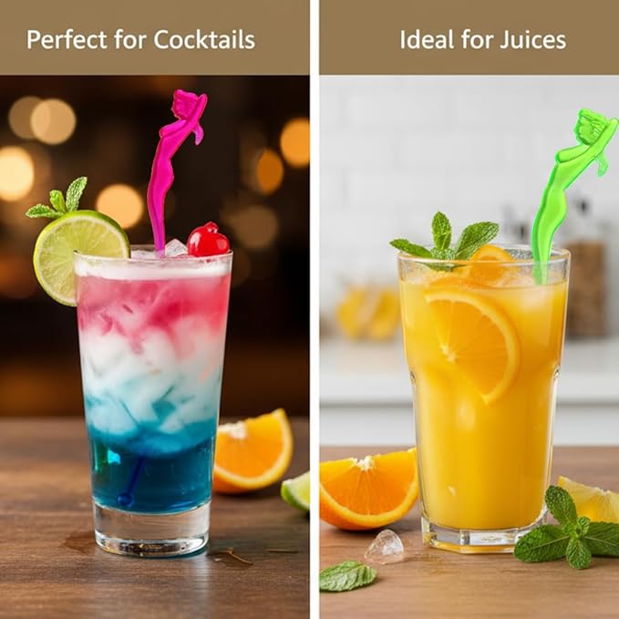 50 Pcs Girls hair styling restaurant bar party supplies art cocktail stick, juice drink stirring stick plastic,Cocktail Coffee Drink Stirrers