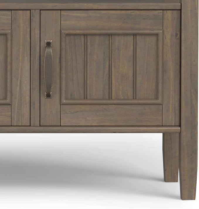 SIMPLIHOME Lev SOLID WOOD 48 Inch Wide Contemporary Console Table in Smoky Brown, For the Living Room, Entryway and Bedroom