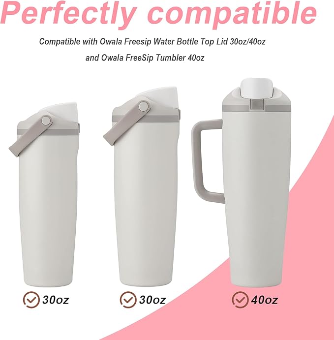 Replacement Stopper Compatible with Owala FreeSip Sway 30oz 40oz, 7Pcs Leakproof Silicone Cap Mouth Stopper for Owala FreeSip Tumbler 40oz Water Bottle Lid Spout Gasket Plug Parts