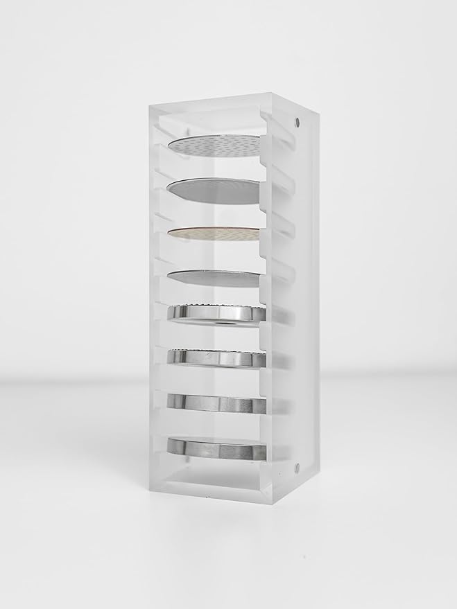 Normcore 54mm Coffee Tamper Base Storage Holder, Holds 8 Types of Puck Screen Rack Acrylic Stand Station for 54 mm Espresso Machine Accessories, Frosted Clear