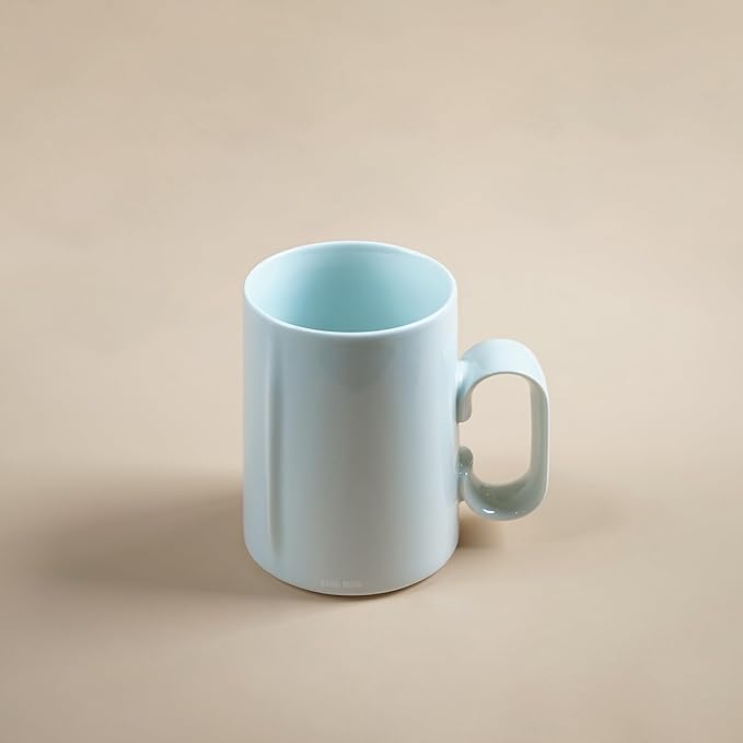 EurtAuro Designer's original handmade ceramic coffee mugs，Ceramics tea cup for office and home，Birthday, Valentine's gifts for men and women，mugs with lid，14.2oz (Misty blue)